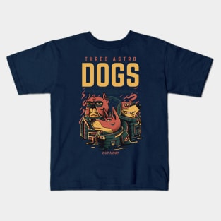 Three Astro Dogs Kids T-Shirt